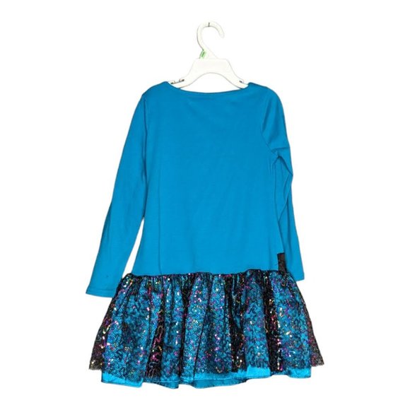 Dollie & Me Blue & Black Long Sleeve Dress Size 8 - Picture 7 of 11